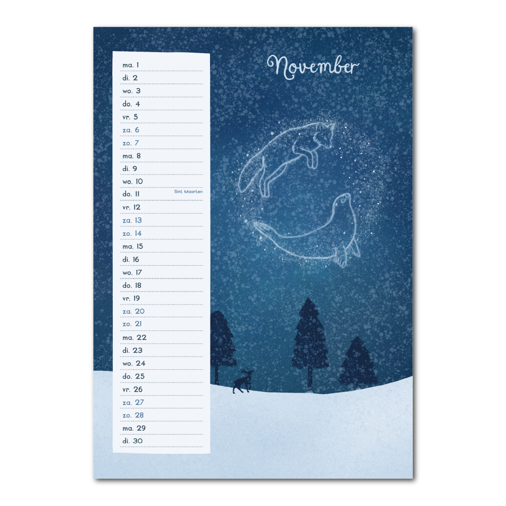 Geïllustreerde Zweden muurkalender 2027