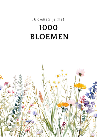 Sustainable card - I hug you with 1000 flowers