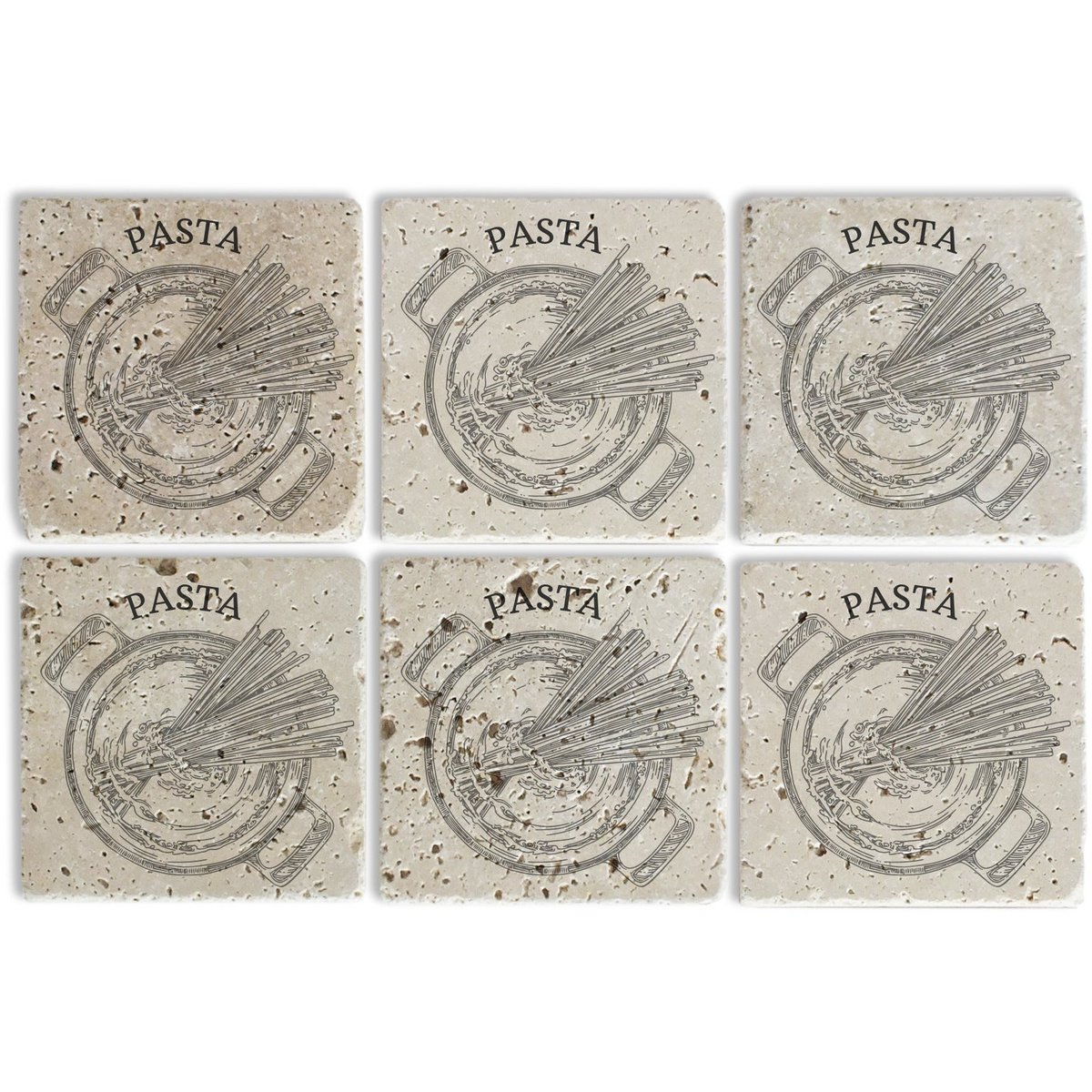 Stenen onderzetterset - Pasta