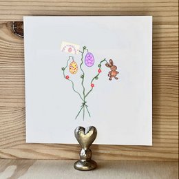 Tarjeta Rama de Pascua con Conejito