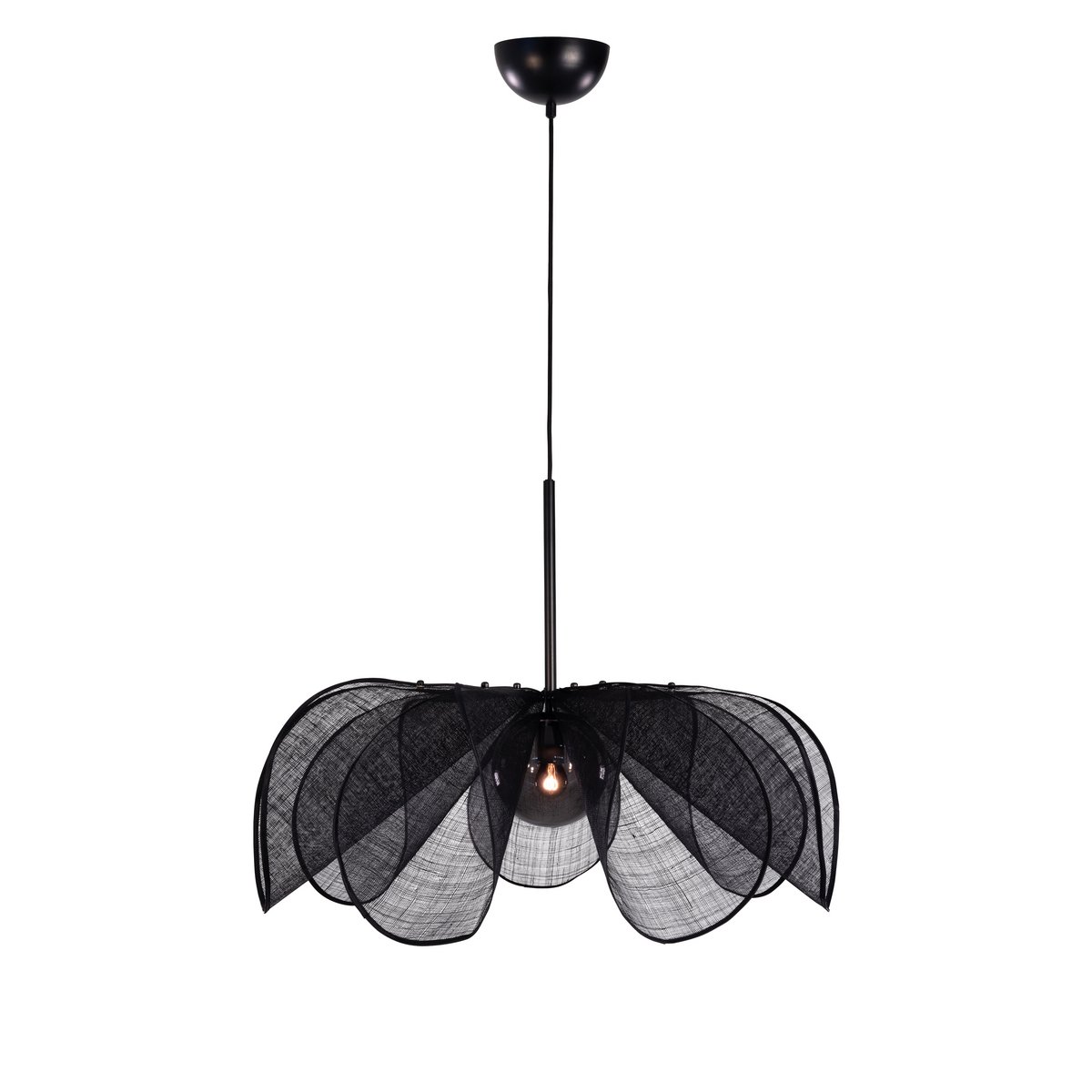STYRKA Pendelleuchte 1L 75cm Schwarz/Rauch