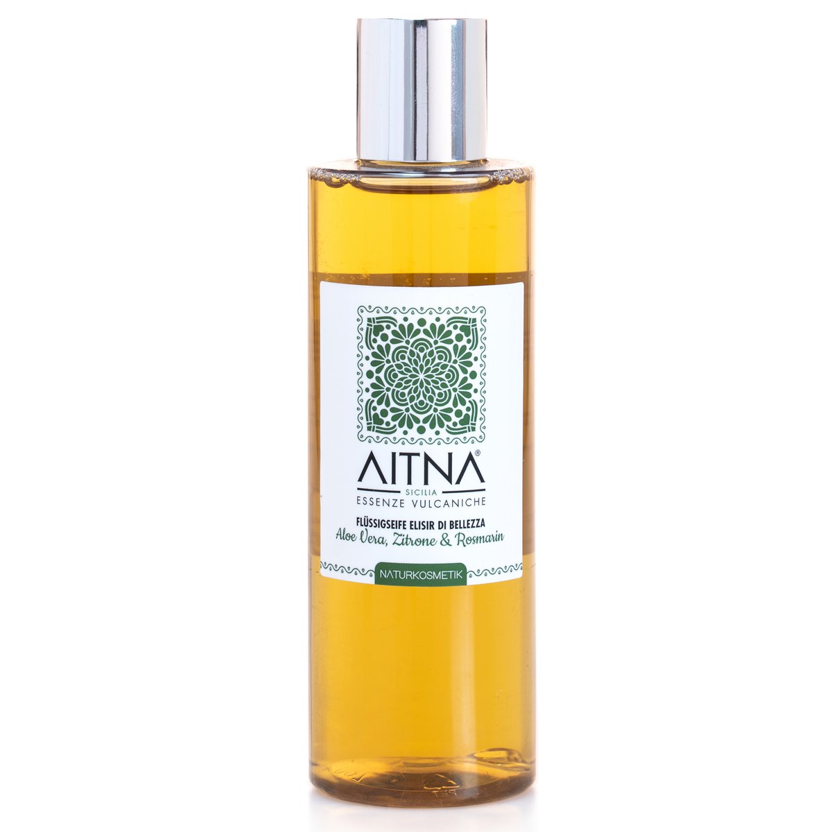 Savon liquide Aitna Natur Elisir Di Bellezza pour femme et homme, aloe vera, citron et romarin - Fabriqué en Italie, 200ml