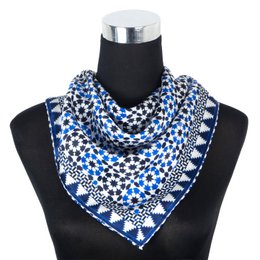 Blue Silk Square Scarf Sabika