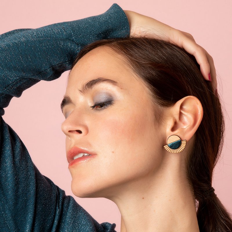 AZTEQUE petrol blue earrings
