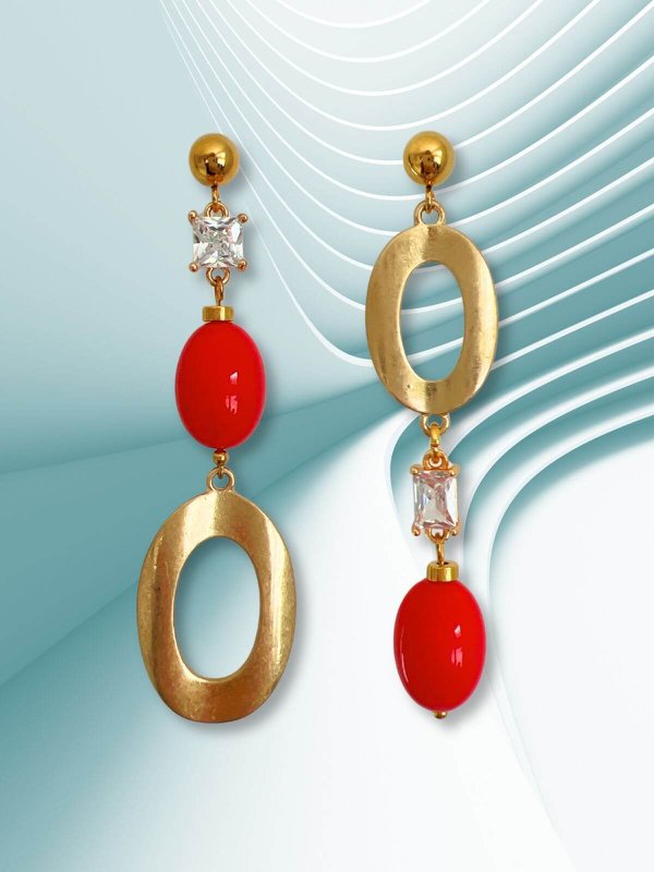 Lula mismatched oorbellen rood