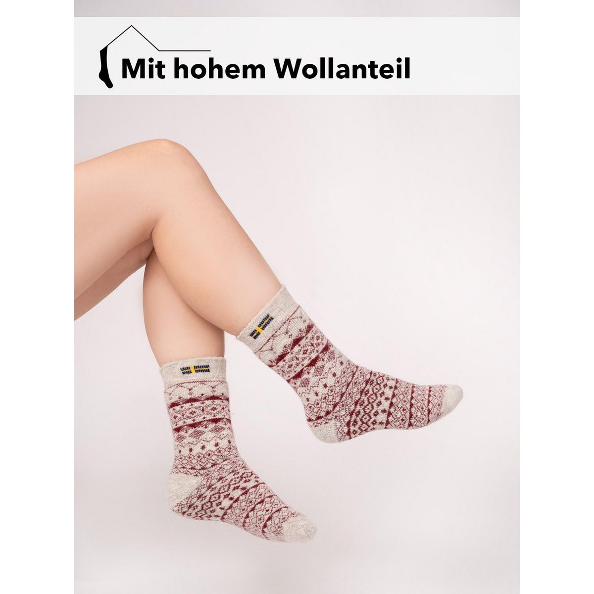 A few 80% wool socks Sweden flag scandinavian