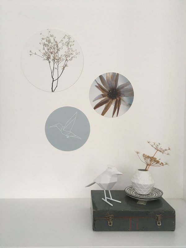 Wall circle hummingbird sea blue