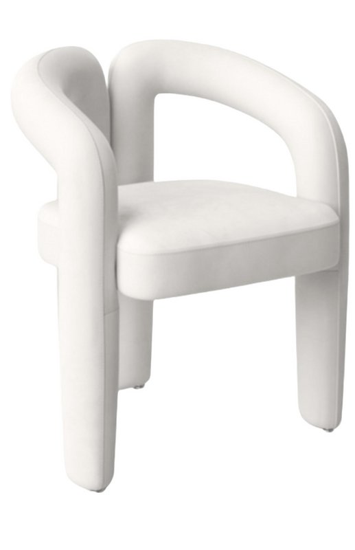 Spisestuestol Japandi White Velvet