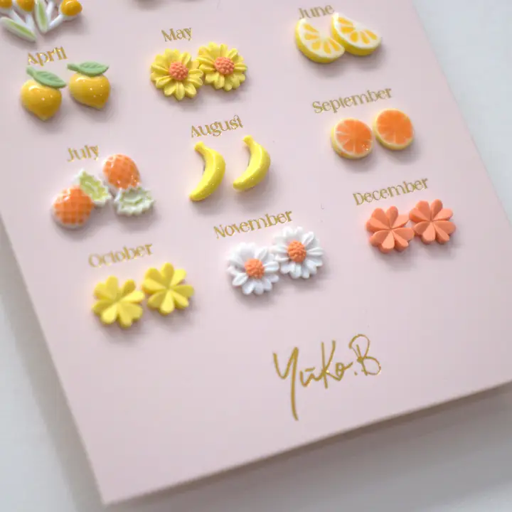 A Year of Yellow Poetry Earrings - English Version