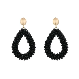 Classic beads earrings drop JE18370 - Black