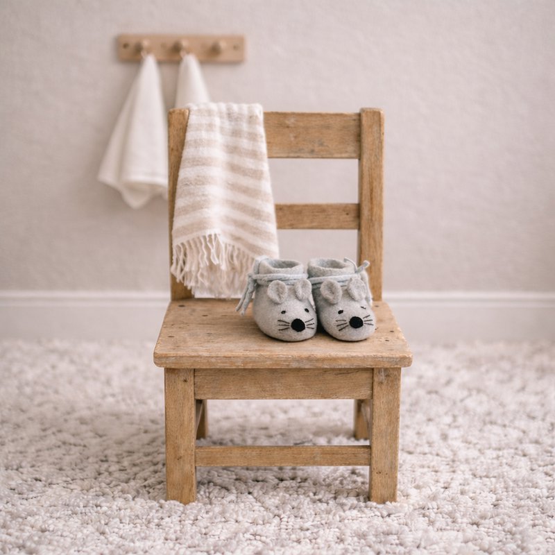 Zapato bebe gris raton