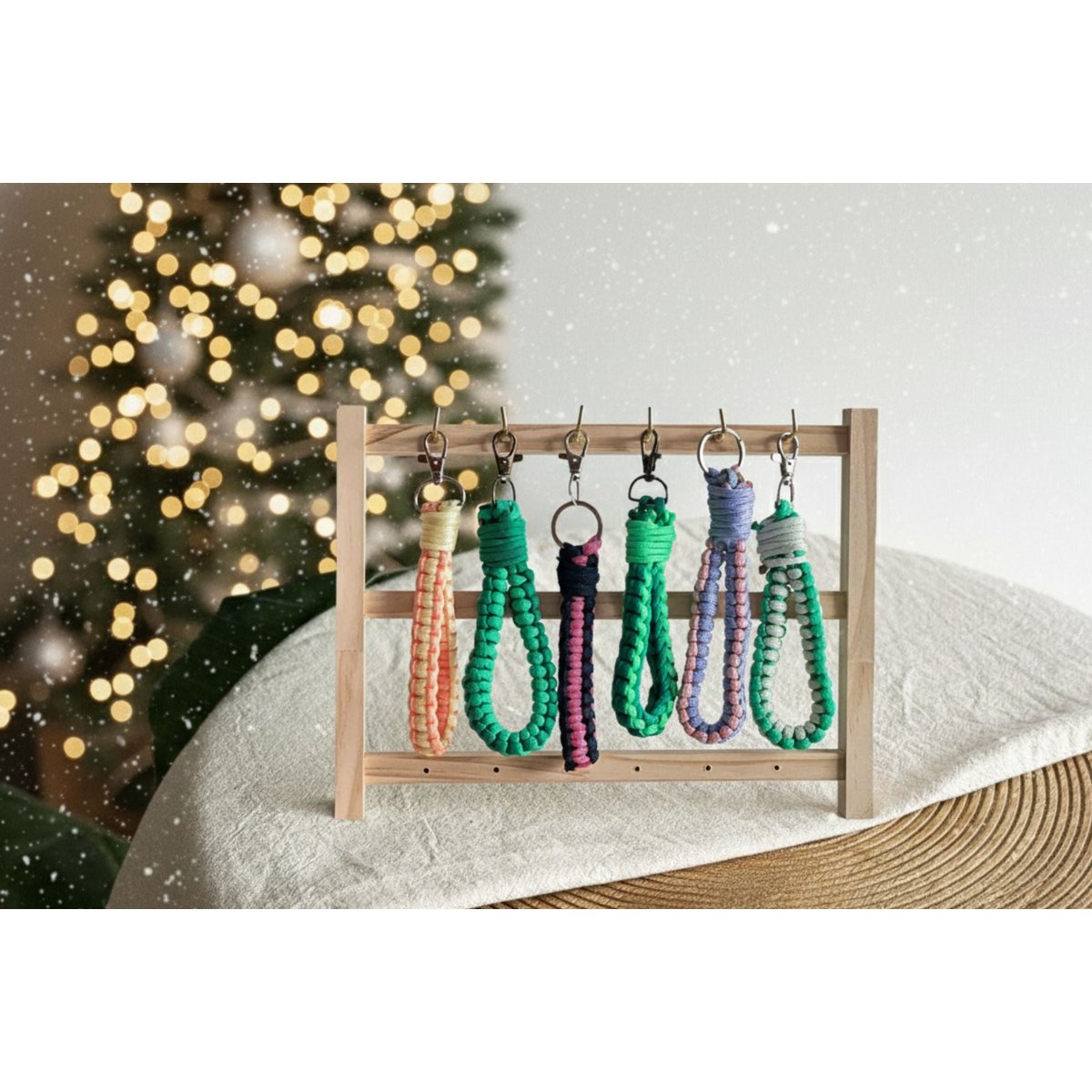 DIY pakket Macramé sleutelhanger (2 stuks)