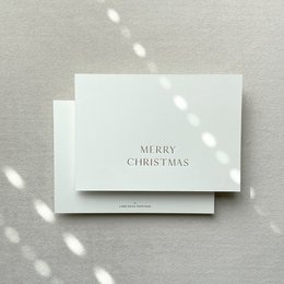 Julekort - "Merry Christmas" kort til jul med prægning af varmt folieguld (PU = 10 stk.)