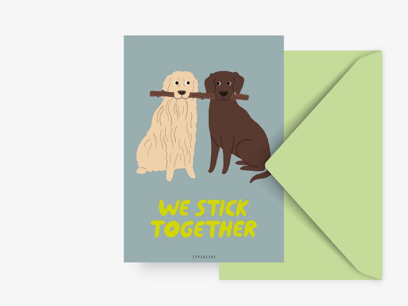 Postkarte / Petisfaction "Dogs" Stick Together