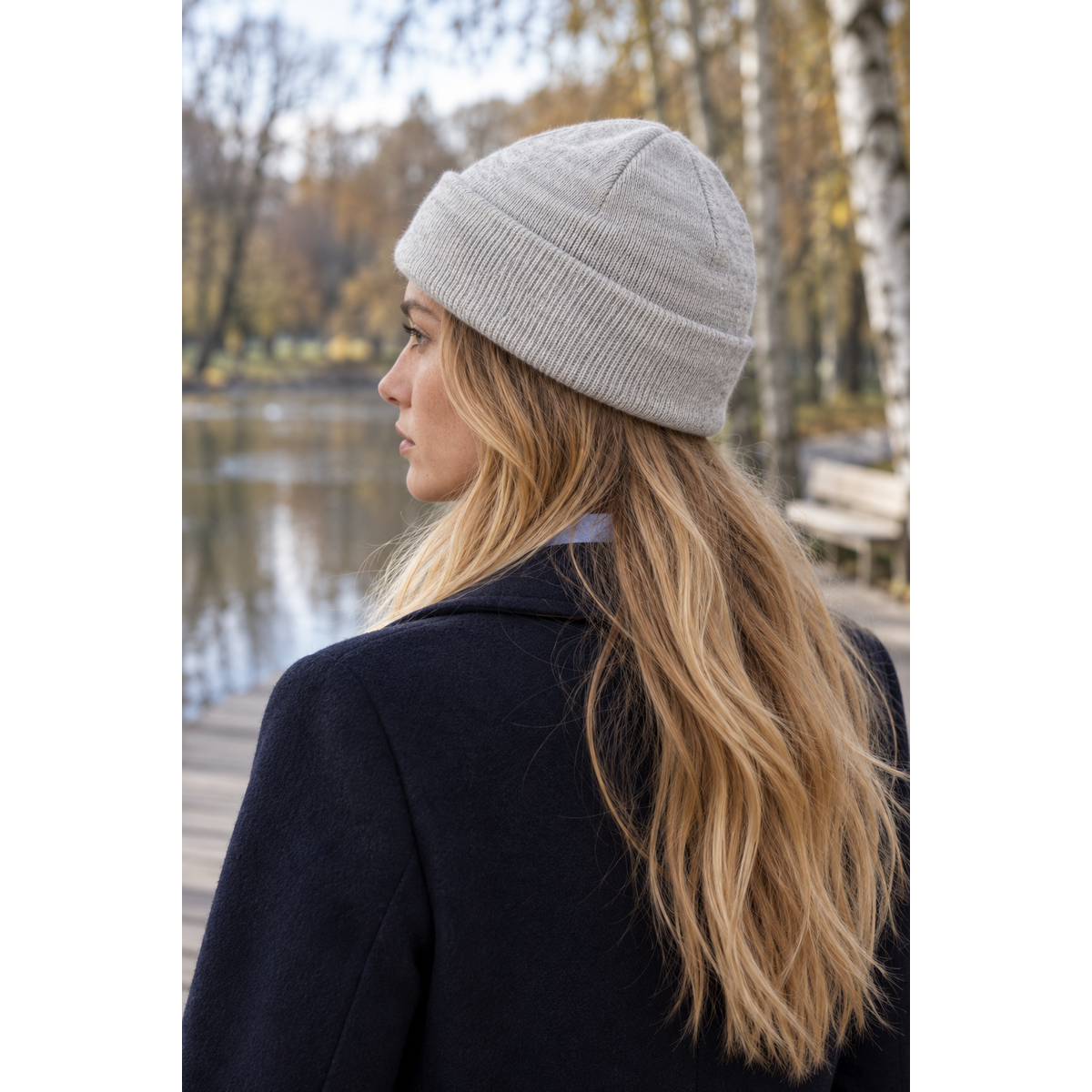 Czapka NAOMI – 100% wełny merino – szary