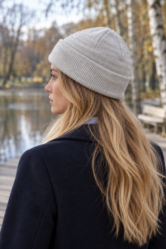 Czapka NAOMI – 100% wełny merino – szary