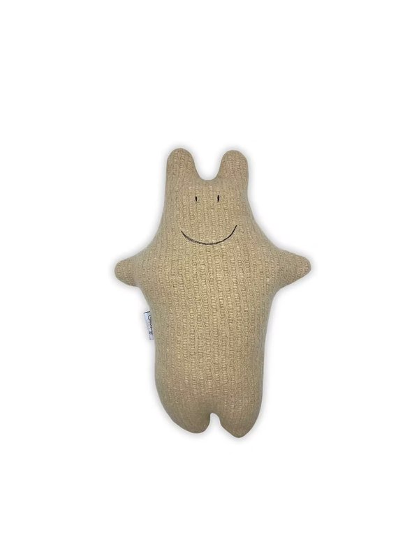 Baby Hippo knuffel - Vintage wollen deken - Bruin Beige