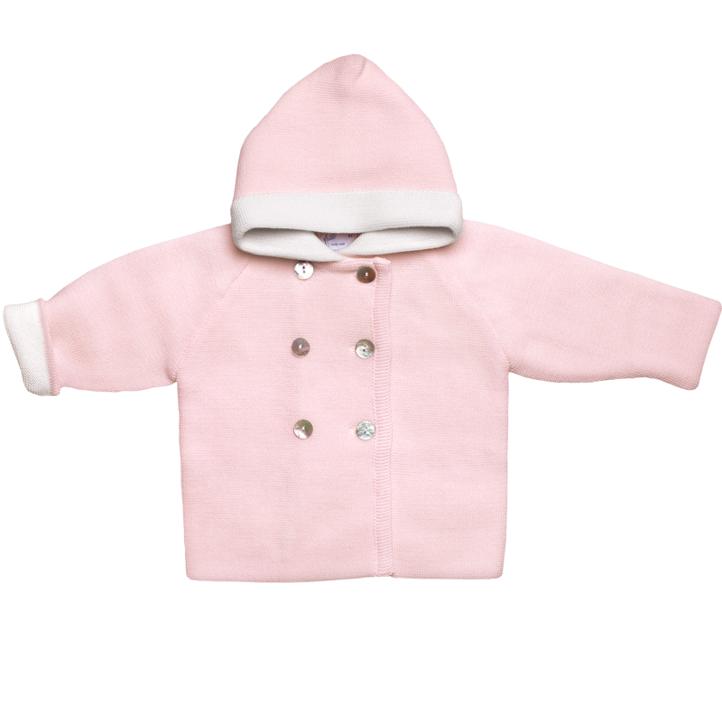 Kapuzenmantel Rosa aus 100% feinster Merinowolle
