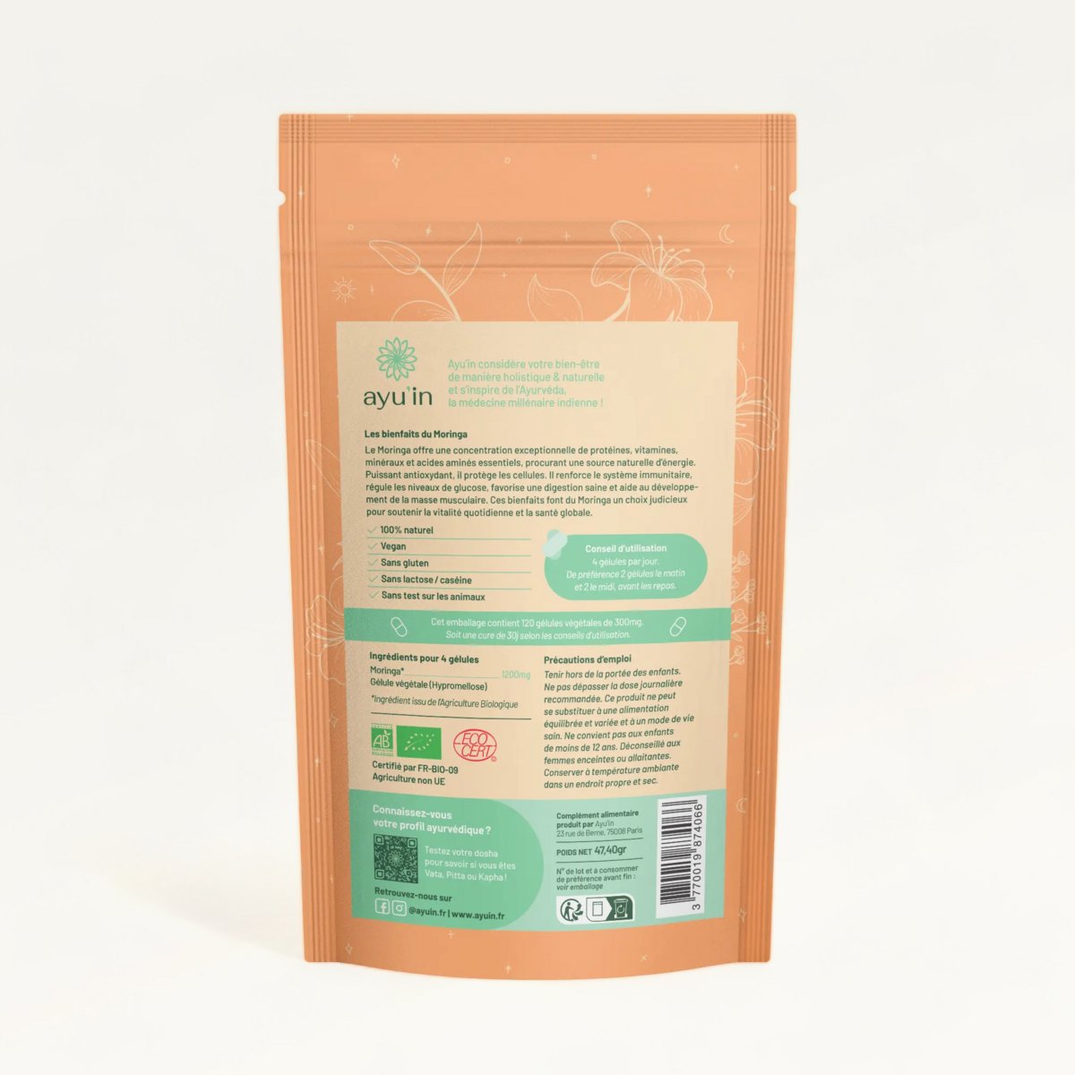 Moringa Bio 120 Kapseln Frankreich – Energie & Vitalität