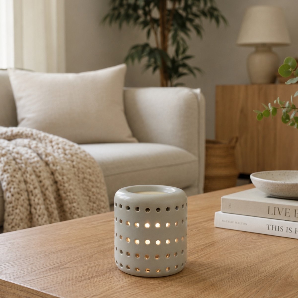 Parfümbrenner – Coliseo Grau – Originelles Design und Form – Dekorationsobjekt für Aromatherapie – Kerzenhalter mit Duftdiffusion, Duftwachse
