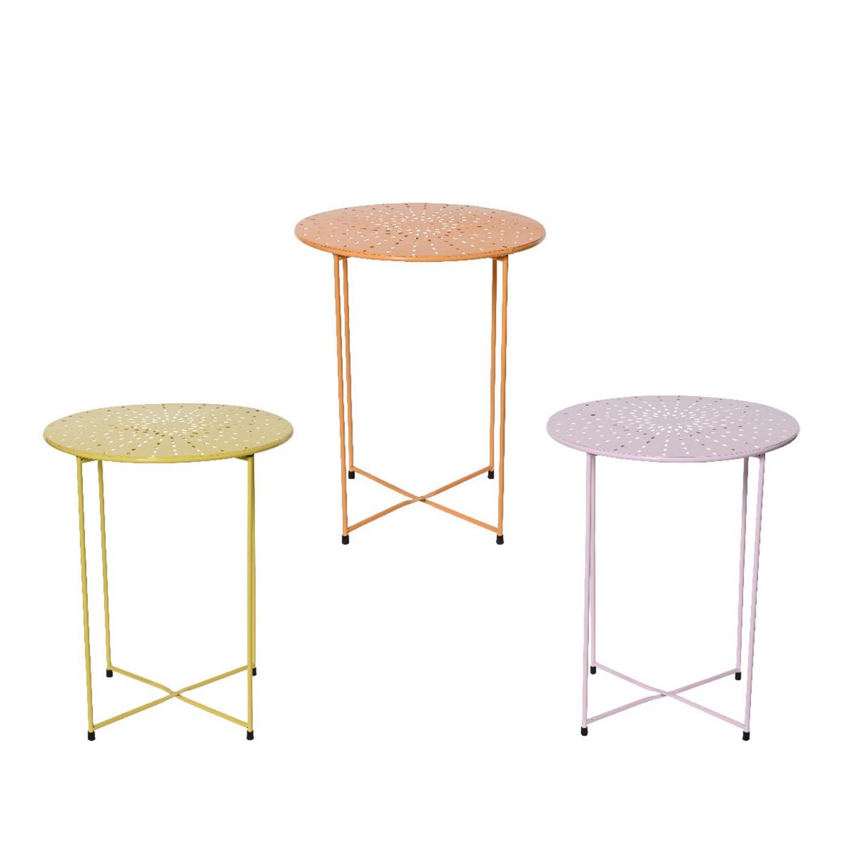 Beistelltisch innen aus Eisen, H48cm