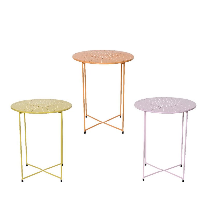Beistelltisch innen aus Eisen, H48cm