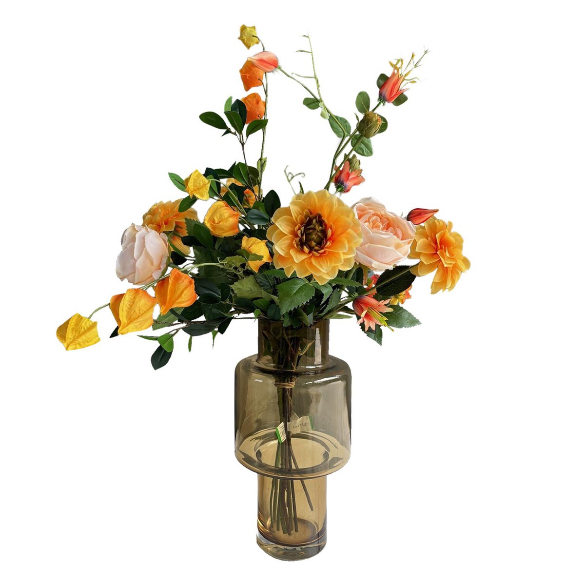 Kunstige blomster - Buket L - Pretty Orange - 80cm