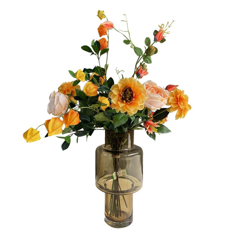Kunstige blomster - Buket L - Pretty Orange - 80cm
