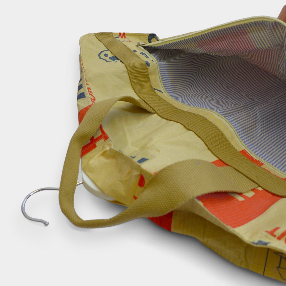 BORSA PER ABITI | Porta abiti ecologico in beige-blu-rosso