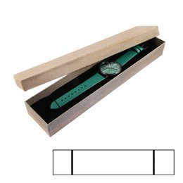 Uhrenbox, Pappe, taupe, VE 6, 30 cm x 6,5 cm x 3,5 cm