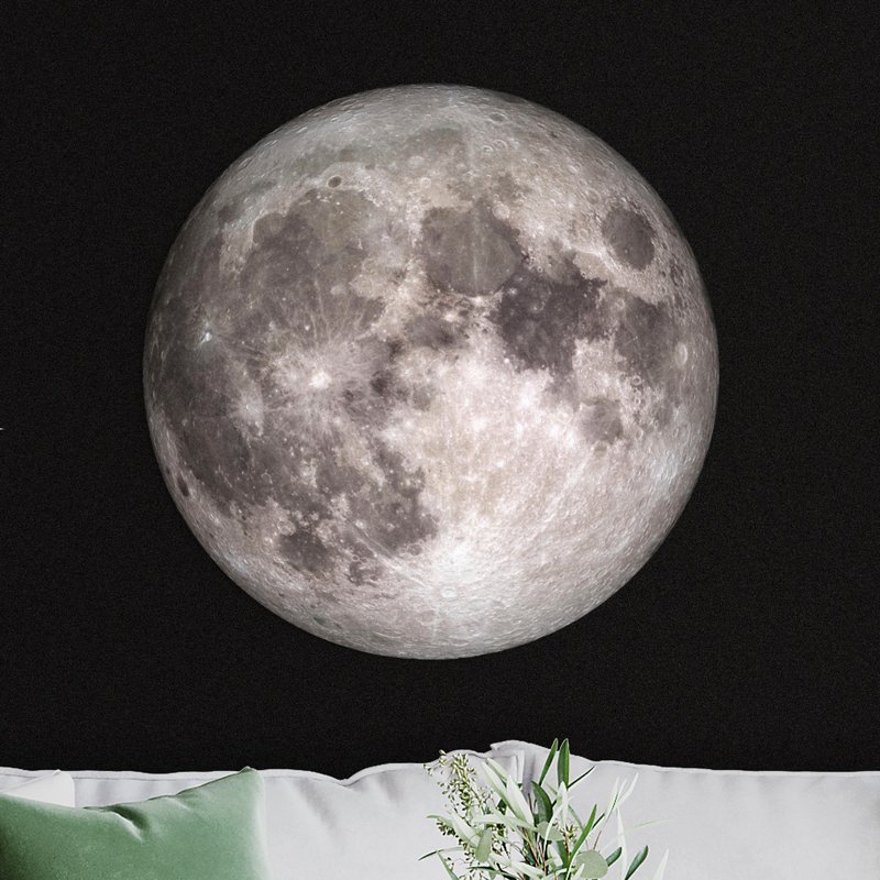 Wall circle Full Moon - round painting - wall circle