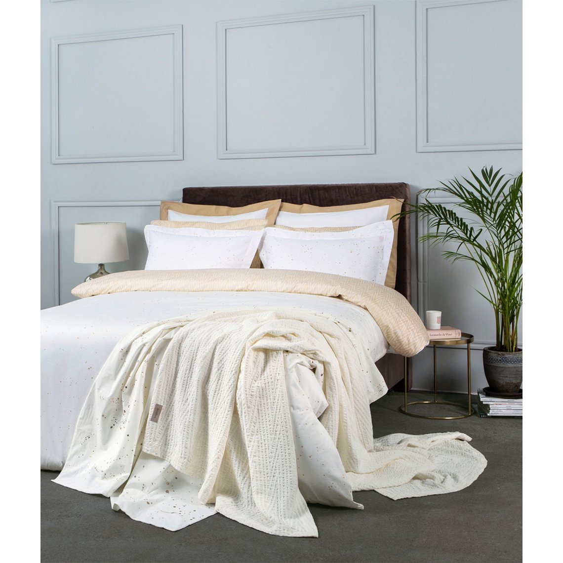 Sateen bed linen set Cosmos Gold
