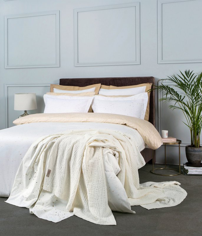 Sateen bed linen set Cosmos Gold
