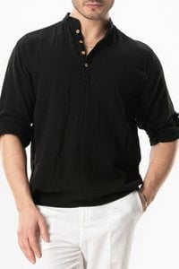 Mandarin Collar Muslin Sweatshirt (161.582.07); 100% Cotton