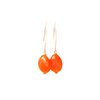 Ellipse earrings with pendant resin orange