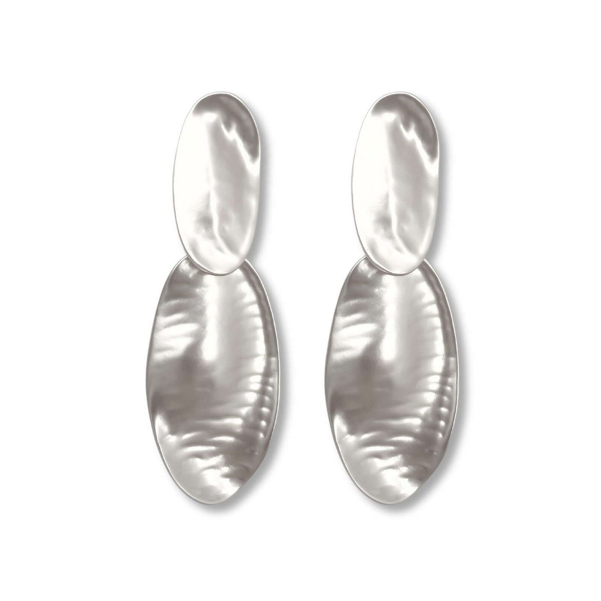 Boucles d'oreilles tendance Meia argentées