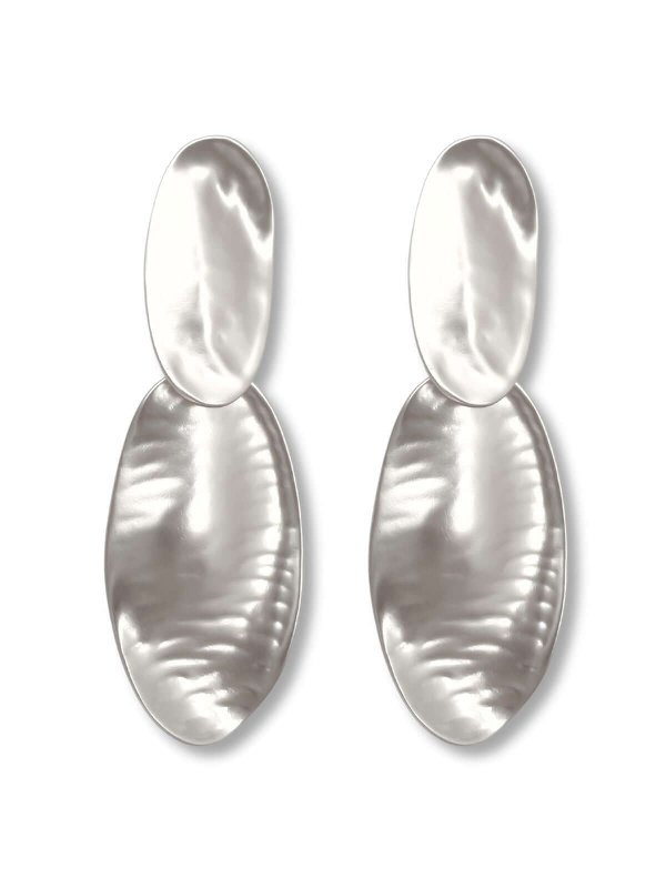 Meia silver colored statement earrings