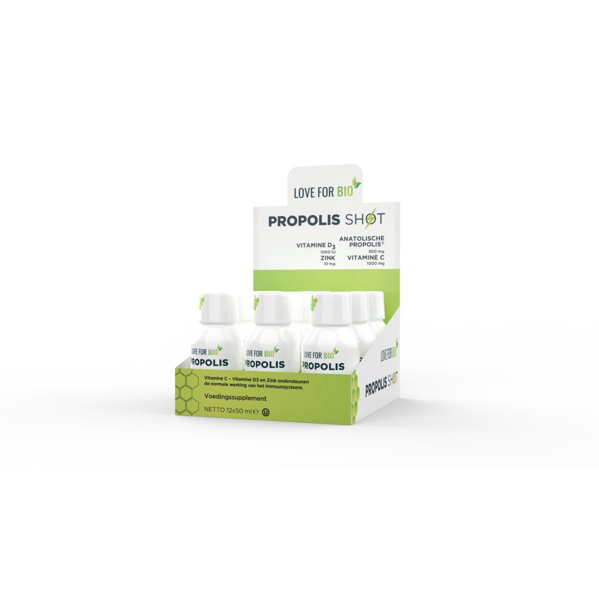 Love For Bio | 12x Propolis Shot Zinc + Vitamine C + Vitamine D3