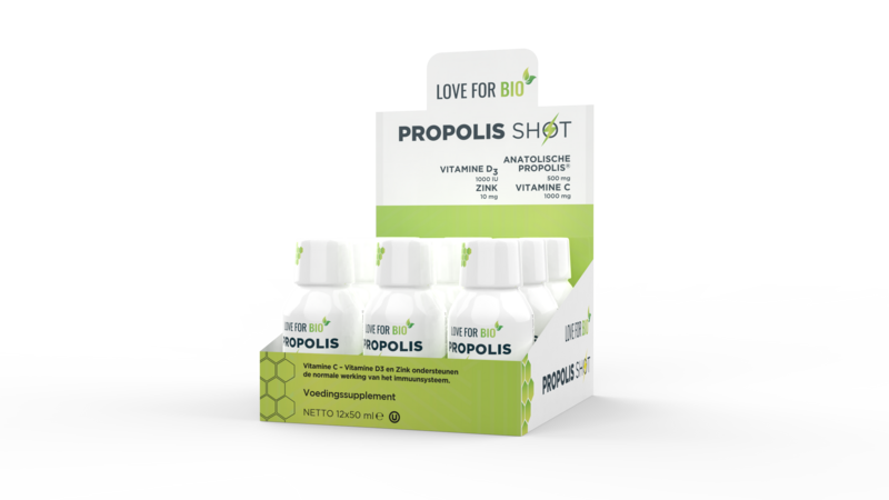 Kærlighed til bio | 12x Propolis Shot Zink + Vitamin C + Vitamin D3