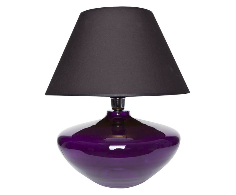 Tafellamp glas paarse lamp zonder lampenkap