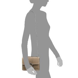 Florence Artegiani. Lorenza Women's Handbag. Genuine Leather Suede Engraving Snake