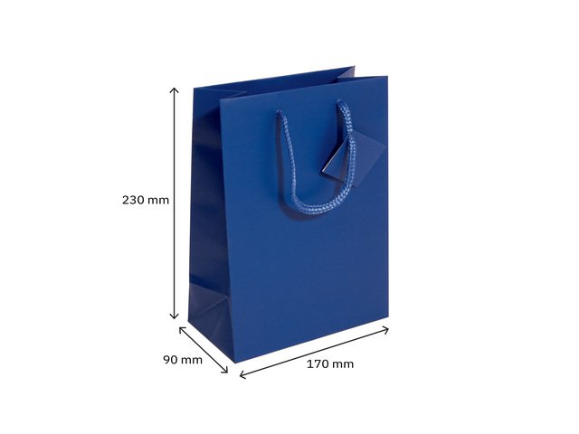 Cadeautas Sigel Small, ultramarijn blauw, matte lak, cadeaukaartje, papier, 157 g,