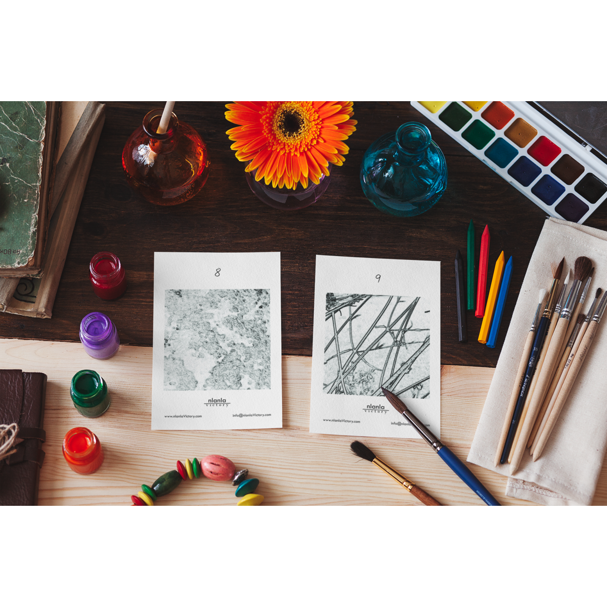 Calendario dell'Avvento ad acquerello, Calendario dell'Avvento dipinto, Kit di pittura, Conto alla rovescia di Natale