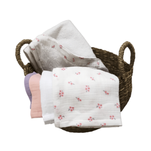 Tetra bath towel with hood 70x70cm mini flowers pink