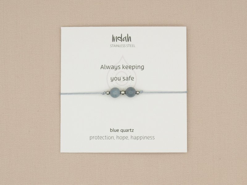 Armband rock, blauwe kwarts, zilver en goud