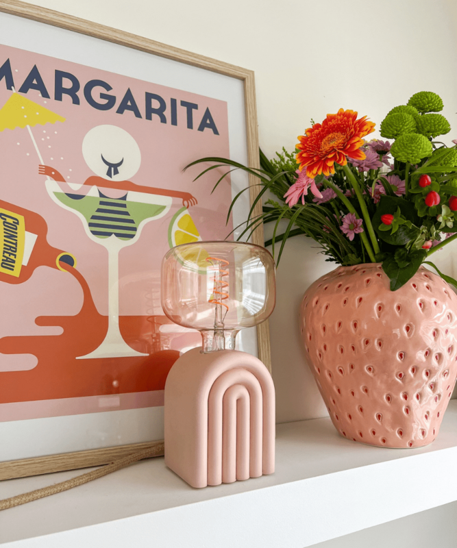 Rainbow Table Lamp Dusty Pink