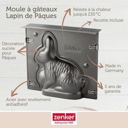 Set de molde 3D Conejito de Pascua y 5 cortadores de galletas Zenker Conejito de Pascua