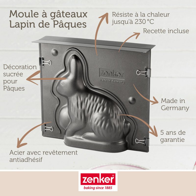 Set de molde 3D Conejito de Pascua y 5 cortadores de galletas Zenker Conejito de Pascua