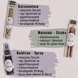 NE & NO® REFT GAT CATS Bell -Being Herbs: Catnint + Valerian Spray + Matatabi Sticks