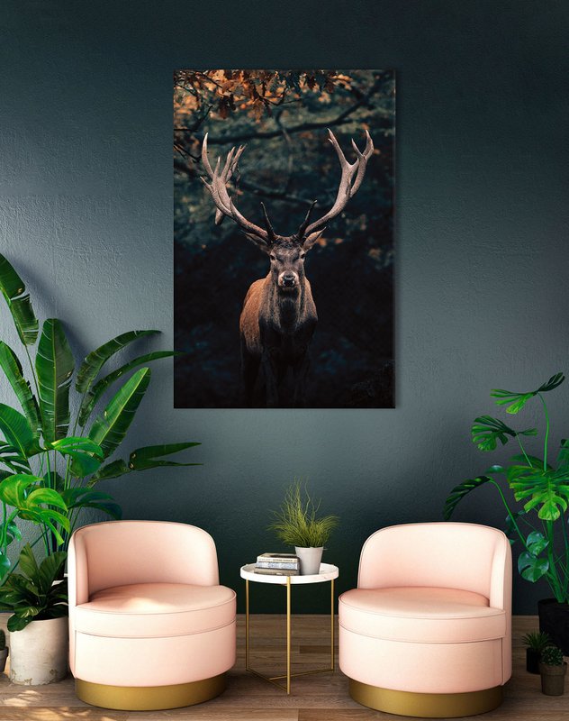 Wandbild HIRSCH ca.78x118 cm  Leinwandbild Keilrahmen Deko modern